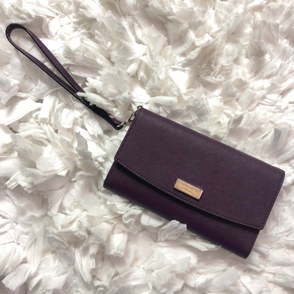 Kate Spade Burgundy Leather Wristlet Phone Wallet